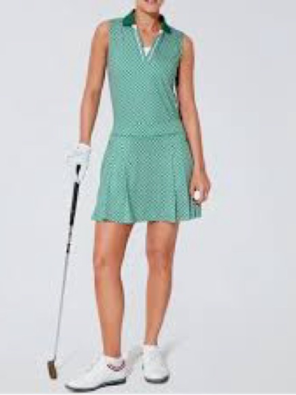 Tuckernuck 16” On Par Golf Skort Ditsy Daisy Green Size SM 2 front zip pockets